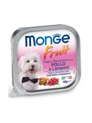 Monge Fresh Fruit Pate' Con Pollo E Lamponi Gr 100